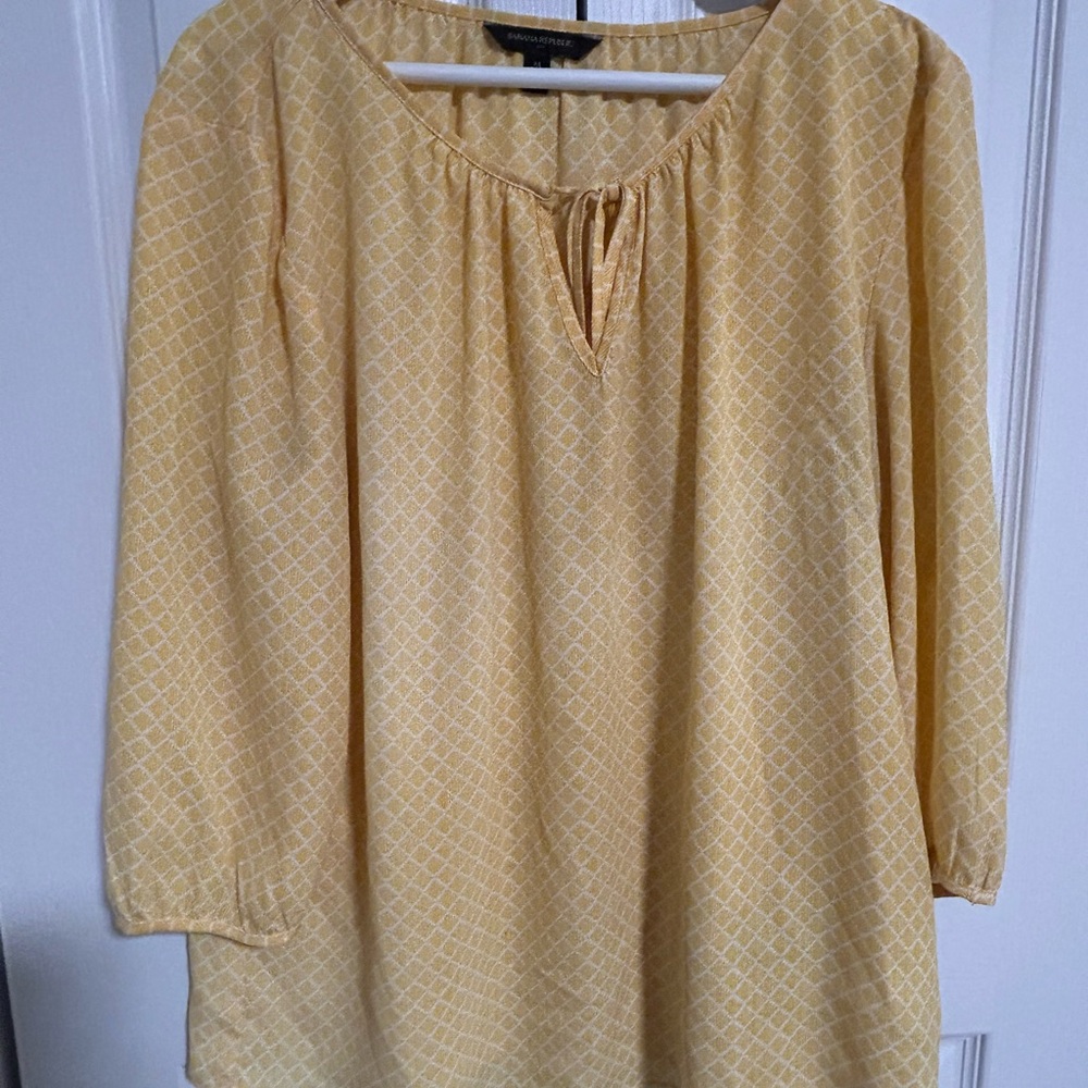 Banana Republic Yellow Geometric Blouse